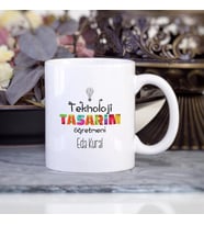 Kişiye Özel Teknoloji Tasarım Öğretmeni Kupa Bardak HB36A (Beyaz - Beyaz)