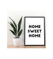 Home Sweet Home Yazılı Siyah Çerçeveli Mdf Duvar Tablosu