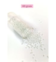 Dökme Cam Kum Boncuk (8/0) 3 mm - 60 Gram - Parlak Beyaz - BNC194