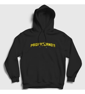 Presmono Unisex Kırmızı Propaganda CCCP Sovyetler Birliği Kapüşonlu Sweatshirt 267280tt (Siyah)