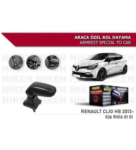 Renault Clio 4 Araca Özel Kol Dayama Kolçak 2012-2019 arası Niken (Siyah)