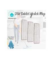 3'lü Mikro Tüylü Kare Tablet Mop Yedeği Seti