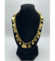Arnes Jewelry Çelik Dorika Toplu Pullu Kolye (Gold)