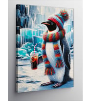 Kanvas Tablo Atkılı Penguen