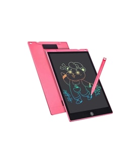 12 Inc Renkli Lcd Grafik Dijital Kalemli Çizim Tableti Yazı Tahta Not Yazma Eğitim Tableti Pembe
