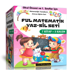 Okul Öncesi ve Birinci Sınıflar İçin FUL Matematik YAZ-SİL Seti (7 Kitap+3 Kalem)