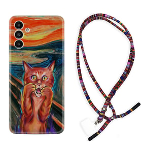 Samsung A23 A31 A32 A50 A51 A52 A53 A70 Kılıf Boyun Asklı Rasta Silikon Tablo Cat 1788