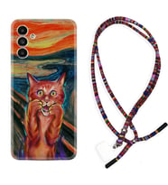 Samsung A23 A31 A32 A50 A51 A52 A53 A70 Kılıf Boyun Asklı Rasta Silikon Tablo Cat 1788