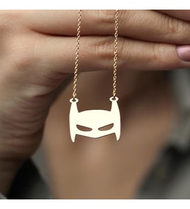 Kişiye Özel 925 Ayar Gümüş Batman Dc Süper Kahraman Kolye (Gold)