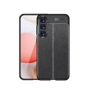 Samsung Galaxy S23 FE Kılıf Deri Görünümlü Slim Silikon (Siyah)