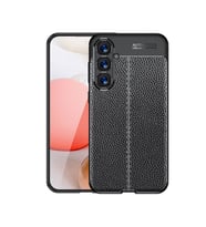 Samsung Galaxy S23 FE Kılıf Deri Görünümlü Slim Silikon (Siyah)
