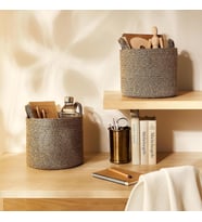 Ocean Home Textile 2'li Siyah Kırçıllı Jüt Halat Sepet Set 26 x 22 cm