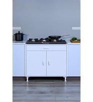 Eliusta Lumin Tüp Yuvalı 80 cm Ankastre Ocak Altı Dolap 80x88x48 cm Beyaz Dolap Çekmeceli Mutfak Organizeri
