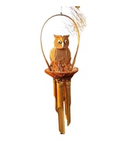 Coconat Yuvalı Yavrulu Baykuş Bambu Rüzgar Çanı 90 cm (Karışık)