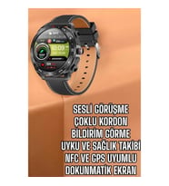 Mey İthalat® Akıllı Saat Nabız Ölçer Uyku Takibi Sesli Görüşme Bildirim Görme