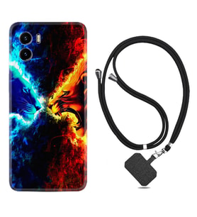 Vivo Y15S Y32 Y33S Y51 Y53S Kılıf Boyun Askılı Silikon Red Blue Leon 1714