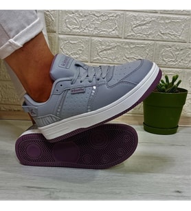 Kinetix Enner Pu Gri-Beyaz-Gülkurusu Fuspetli  Sneaker Spor Ayakkabı