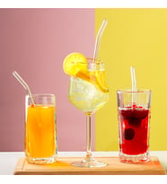 Perotti Straw 6'lı Şeffaf Cam Eğimli Isıya Dayanıklı (Borosilikat) Pipet Ve 1 Adet Pipet Temizleme Fırçası