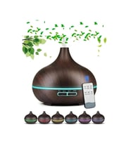 Vilya Uzaktan Kumandalı 550 Ml Aromatik Difüzörü Ultrasonik Hava Nemlendirici 7 Renk Led Koyu Renk