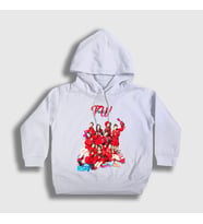 Presmono Unisex Çocuk Beyaz Poster K-Pop Twice Kapüşonlu Sweatshirt 281362tt