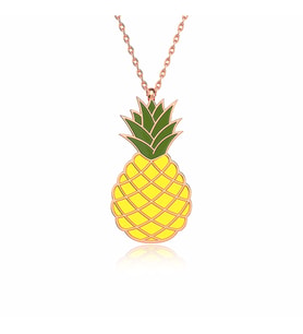 Mineli Ananas Rose Gümüş Kolye