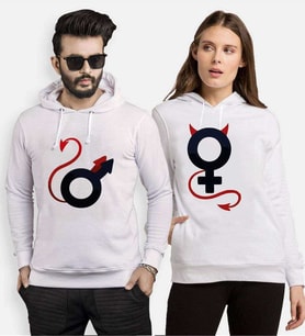 Tshirthane Devil Man Women Sevgili Kombinleri Kapüşonlu Kombini (Tek Ürün Fiyatıdır.)