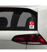 57 sinop il şehir plaka 2adet etiket sticker tr türkiye ay yıldız çıkartma yapışkanlı 2 Adet - araba cam motosiklet laptop pc oto uyumlu