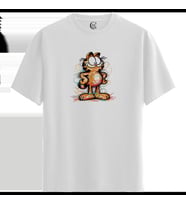 Abstract Cat - %100 Pamuklu Erkek Beyaz Tişört - Premium Quality (Siyah - Beyaz)