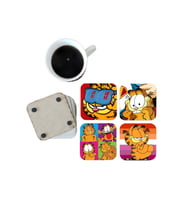 Ghostbastır Design Garfield Dekoratif Ahşap Bardak Altlığı Seti 0110