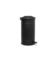 24L Siyah Galvaniz Çöp Kovası 50x30cm Orta Boy