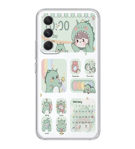 Samsung Galaxy A25 Uyumlu Tatlı Dinozor Kawaii Tasarımlı Şeffaf Telefon Kılıfı