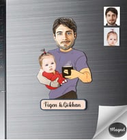 Kişiye Özel Aile Ahşap Magnet -1