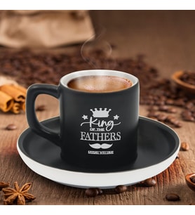 BK Gift Kişiye Özel Dad Tasarımlı Siyah Renk Türk Kahvesi Fincanı-13, Arkadaşa Hediye, Sevgiliye Hediye, Yıl Dönümü Hediyesi