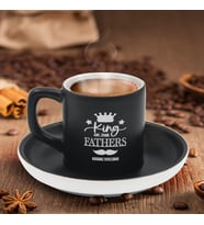 BK Gift Kişiye Özel Dad Tasarımlı Siyah Renk Türk Kahvesi Fincanı-13, Arkadaşa Hediye, Sevgiliye Hediye, Yıl Dönümü Hediyesi