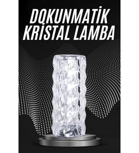 Kristal Lamba Masa Lambası Şarjlı Masa Lambası Dokunmatik Sensör Usb Şarjlı