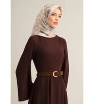 Armine Sura İpek Eşarp 9347 - 83 Krem Karışık Desen