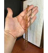 ZAR KEHRİBAR TESBİH ŞEFFAF RENK KESME KESİM 7MM X 11MM
