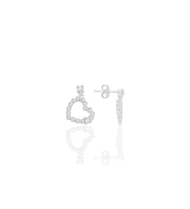 Gümüş rodyumlu zirkon taşlı sallantılı küpe SGTL12768RODAJ