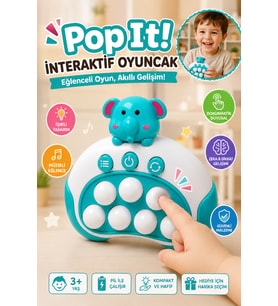 Işıklı ve Müzikli Elektronik Pop It Akıl ve Zeka Geliştirici İnteraktif Hızlı İtme Eğitici Oyuncak 3+ Yaş