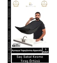 #TıraşÖrtüsü Vantuzlu Pratik Sakal Kesme Aparatı Ayna Fayans Sabitlenen Berber Siyah Tıraş Örtüsü