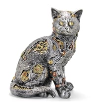 Steampunk Polyester Kedi Figürü Alk2454