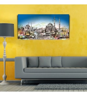 Boğazdan İstanbul Manzarası Kanvas Tablo 60 x 120