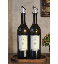 Ahşap Stantlı 2'li 750 ml Zeytinyağı ve Sıvıyağ Şişesi Seti