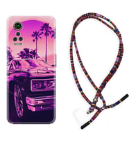 General Mobile GM 21 Pro GM 22 Pro Plus Kılıf Boyun Asklı Rasta Silikon Mor Araba 1711