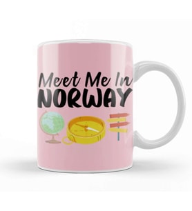 Funny Travel Norway Gift Design Lover Trippin Wanderlust Journey Adventurer Vacation Kupa Bardak Porselen