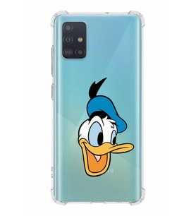 Samsung Galaxy A51  Köşe Korumalı Antişok Kapak Donald Duck Tasarımlı Şeffaf  Kılıf