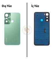 Infinix Hot 12 Pro Yeşil Uyumlu Arka Kapak Arka Cam Batarya Pil Kapağı Lazer Kesim Back Cover