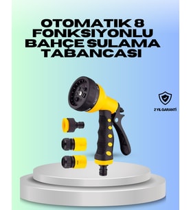 Ayarlanabilir Basınçlı 8 Modlu Bahçe Sulama Tabancası Hortum Aparatı - Lisinya