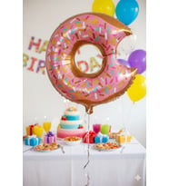 65x45 cm Donut Folyo Balon - Doğum Günü Parti Dekorasyon Balonu