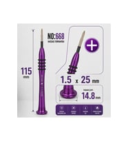 Manyetik Tornavida 1.5x25 mm Cep Telefonu ve Elektronik Tamir Aleti - Mor NO:668